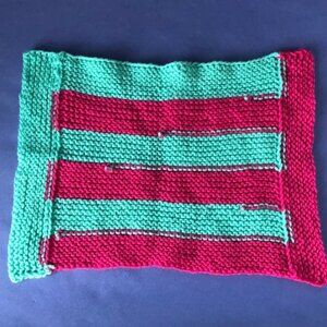 NWOT Vintage Hand-Knitted Made-in-Canada Colourful Baby Welcoming Mini Blanket
